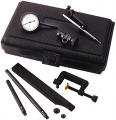 TESA Brown & Sharpe - 8 Piece, 0mm to 0.2mm Measuring Range, 38mm Dial Diam, 0-100 Dial Reading, White Dial Test Indicator Kit - 12.7mm Contact Point Length, 0.001mm Dial Graduation - Apex Tool & Supply