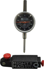 TESA Brown & Sharpe - 0.001" Graduation, 0-100 Dial Reading, Indicator & Base Kit - 4" Base Length x 1" Base Width x 1" Base Height, 2-1/4" Dial Diam - Apex Tool & Supply