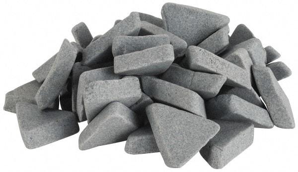 Burr King - 1-1/8" High x 3/8" Base Length Ceramic Carrier, Triangle Shaped, Tumbling Media - 20 Grit, Cut Type, Angle Edge - Apex Tool & Supply