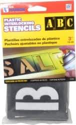 C.H. Hanson - 3 Inch Characters, PVC Plastic Stencil Set - 46 Pieces - Apex Tool & Supply