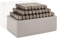C.H. Hanson - 27 Piece, 1/4" Character Steel Stamp Set - Letters, Heavy Duty - Apex Tool & Supply