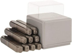 C.H. Hanson - 9 Piece, 3/16" Character Steel Stamp Set - Figures, Reverse - Apex Tool & Supply