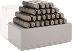 C.H. Hanson - 27 Piece, 1/4" Character Steel Stamp Set - Letters, Low Stress Round Face Full - Apex Tool & Supply