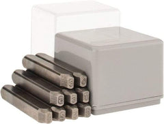 C.H. Hanson - 9 Piece, 1/8" Character Steel Stamp Set - Figures, Low Stress Round Face Dot - Apex Tool & Supply