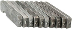 C.H. Hanson - 10 Piece, 1/16 Inch Character, Steel Type Set - 10 Character Capacity, 0-9 Content - Apex Tool & Supply