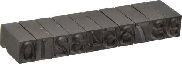 C.H. Hanson - 10 Piece, 3/8 Inch Character, Steel Type Set - No Character Capacity, 0-9 Content - Apex Tool & Supply