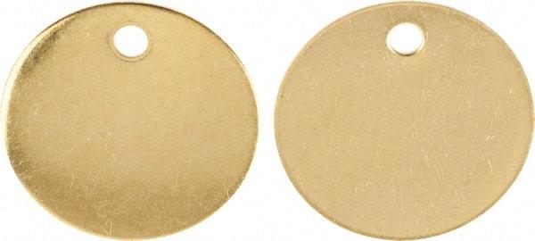 C.H. Hanson - 1-1/2 Inch Diameter, Round, Brass Blank Metal Tag - Blank Metal Check - Apex Tool & Supply