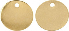 C.H. Hanson - 1-1/2 Inch Diameter, Round, Brass Blank Metal Tag - Blank Metal Check - Apex Tool & Supply