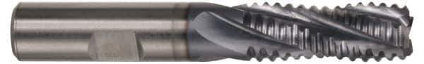 Hertel - 1/2" Diam, Coarse Pitch, 1/2" LOC, 4 Flute Cobalt Roughing Square End Mill - TiAlN Finish, 2-1/2" OAL, 1/2" Shank Diam, Single End, Centercutting, 30° Helix - Apex Tool & Supply