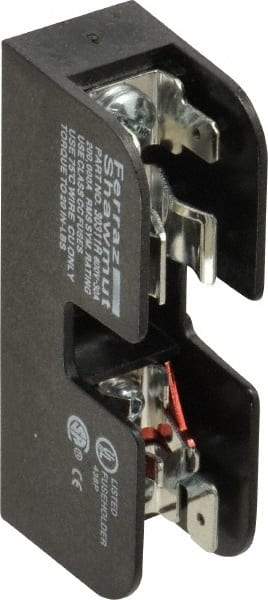 Ferraz Shawmut - 1 Pole, 10 to 14 AWG, 600 VAC/VDC, 30 Amp, DIN Rail Mount, Screw Mount Fuse Block - 13/32 Inch Diameter x 1-1/2 Inch Fuse Length, 3.04 Inch Long x 0.85 Inch Wide x 1.31 Inch High Block - Apex Tool & Supply