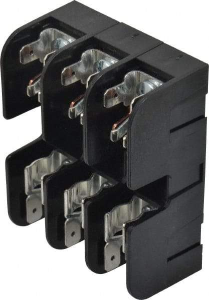 Ferraz Shawmut - 3 Pole, 10 to 14 AWG, 600 VAC/VDC, 30 Amp, DIN Rail Mount, Screw Mount Fuse Block - 13/32 Inch Diameter x 1-1/2 Inch Fuse Length, 3.04 Inch Long x 2.35 Inch Wide x 1.31 Inch High Block - Apex Tool & Supply