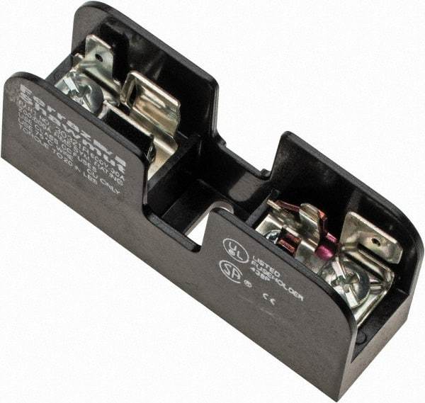 Ferraz Shawmut - 1 Pole, 10 to 14 AWG, 600 VAC/VDC, 30 Amp, DIN Rail Mount, Screw Mount Fuse Block - 13/32 Inch Diameter x 1-1/2 Inch Fuse Length, 3.04 Inch Long x 0.85 Inch Wide x 1.31 Inch High Block - Apex Tool & Supply