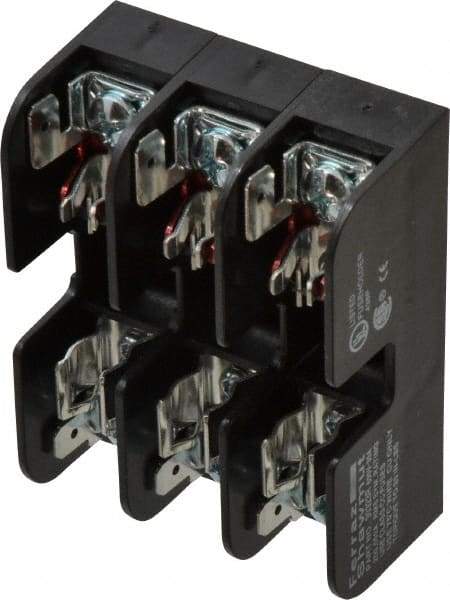 Ferraz Shawmut - 3 Pole, 10 to 14 AWG, 600 VAC/VDC, 30 Amp, DIN Rail Mount, Screw Mount Fuse Block - 13/32 Inch Diameter x 1-1/2 Inch Fuse Length, 3.04 Inch Long x 2.35 Inch Wide x 1.31 Inch High Block - Apex Tool & Supply
