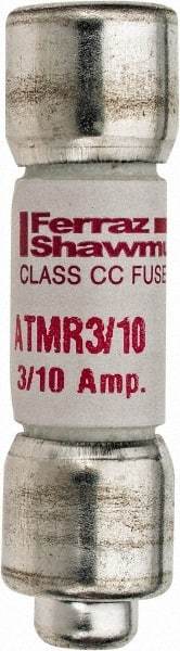 Ferraz Shawmut - 600 VAC/VDC, 0.3 Amp, Fast-Acting General Purpose Fuse - Clip Mount, 1-1/2" OAL, 100 at DC, 200 at AC kA Rating, 13/32" Diam - Apex Tool & Supply