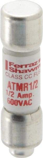 Ferraz Shawmut - 600 VAC/VDC, 0.5 Amp, Fast-Acting General Purpose Fuse - Clip Mount, 1-1/2" OAL, 100 at DC, 200 at AC kA Rating, 13/32" Diam - Apex Tool & Supply
