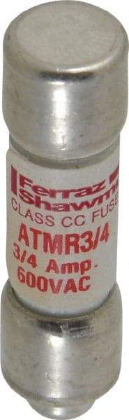 Ferraz Shawmut - 600 VAC/VDC, 0.75 Amp, Fast-Acting General Purpose Fuse - Clip Mount, 1-1/2" OAL, 100 at DC, 200 at AC kA Rating, 13/32" Diam - Apex Tool & Supply