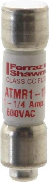 Ferraz Shawmut - 600 VAC/VDC, 1.25 Amp, Fast-Acting General Purpose Fuse - Clip Mount, 1-1/2" OAL, 100 at DC, 200 at AC kA Rating, 13/32" Diam - Apex Tool & Supply