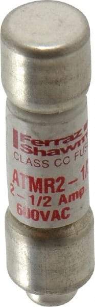 Ferraz Shawmut - 600 VAC/VDC, 2.5 Amp, Fast-Acting General Purpose Fuse - Clip Mount, 1-1/2" OAL, 100 at DC, 200 at AC kA Rating, 13/32" Diam - Apex Tool & Supply