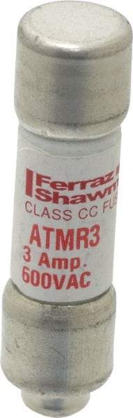 Ferraz Shawmut - 600 VAC/VDC, 3 Amp, Fast-Acting General Purpose Fuse - Clip Mount, 1-1/2" OAL, 100 at DC, 200 at AC kA Rating, 13/32" Diam - Apex Tool & Supply