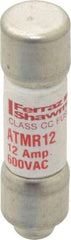 Ferraz Shawmut - 600 VAC/VDC, 12 Amp, Fast-Acting General Purpose Fuse - Clip Mount, 1-1/2" OAL, 100 at DC, 200 at AC kA Rating, 13/32" Diam - Apex Tool & Supply