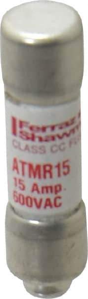 Ferraz Shawmut - 600 VAC/VDC, 15 Amp, Fast-Acting General Purpose Fuse - Clip Mount, 1-1/2" OAL, 100 at DC, 200 at AC kA Rating, 13/32" Diam - Apex Tool & Supply