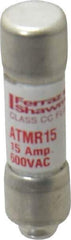 Ferraz Shawmut - 600 VAC/VDC, 15 Amp, Fast-Acting General Purpose Fuse - Clip Mount, 1-1/2" OAL, 100 at DC, 200 at AC kA Rating, 13/32" Diam - Apex Tool & Supply
