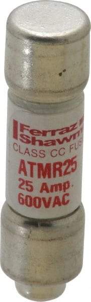 Ferraz Shawmut - 600 VAC/VDC, 25 Amp, Fast-Acting General Purpose Fuse - Clip Mount, 1-1/2" OAL, 100 at DC, 200 at AC kA Rating, 13/32" Diam - Apex Tool & Supply