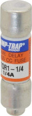 Ferraz Shawmut - 300 VDC, 600 VAC, 1.25 Amp, Time Delay General Purpose Fuse - Clip Mount, 1-1/2" OAL, 100 at DC, 200 at AC kA Rating, 13/32" Diam - Apex Tool & Supply