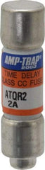 Ferraz Shawmut - 300 VDC, 600 VAC, 2 Amp, Time Delay General Purpose Fuse - Clip Mount, 1-1/2" OAL, 100 at DC, 200 at AC kA Rating, 13/32" Diam - Apex Tool & Supply