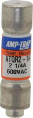 Ferraz Shawmut - 300 VDC, 600 VAC, 2.25 Amp, Time Delay General Purpose Fuse - Clip Mount, 1-1/2" OAL, 100 at DC, 200 at AC kA Rating, 13/32" Diam - Apex Tool & Supply