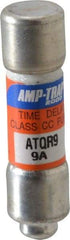 Ferraz Shawmut - 300 VDC, 600 VAC, 9 Amp, Time Delay General Purpose Fuse - Clip Mount, 1-1/2" OAL, 100 at DC, 200 at AC kA Rating, 13/32" Diam - Apex Tool & Supply