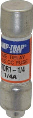 Ferraz Shawmut - 300 VDC, 600 VAC, 1.25 Amp, Time Delay General Purpose Fuse - Clip Mount, 1-1/2" OAL, 100 at DC, 200 at AC kA Rating, 13/32" Diam - Apex Tool & Supply