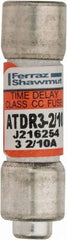 Ferraz Shawmut - 300 VDC, 600 VAC, 3.2 Amp, Time Delay General Purpose Fuse - Clip Mount, 1-1/2" OAL, 100 at DC, 200 at AC kA Rating, 13/32" Diam - Apex Tool & Supply