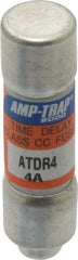 Ferraz Shawmut - 300 VDC, 600 VAC, 4 Amp, Time Delay General Purpose Fuse - Clip Mount, 1-1/2" OAL, 100 at DC, 200 at AC kA Rating, 13/32" Diam - Apex Tool & Supply