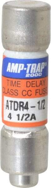 Ferraz Shawmut - 300 VDC, 600 VAC, 4.5 Amp, Time Delay General Purpose Fuse - Clip Mount, 1-1/2" OAL, 100 at DC, 200 at AC kA Rating, 13/32" Diam - Apex Tool & Supply