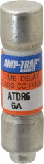 Ferraz Shawmut - 300 VDC, 600 VAC, 6 Amp, Time Delay General Purpose Fuse - Clip Mount, 1-1/2" OAL, 100 at DC, 200 at AC kA Rating, 13/32" Diam - Apex Tool & Supply