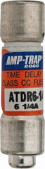 Ferraz Shawmut - 300 VDC, 600 VAC, 6.25 Amp, Time Delay General Purpose Fuse - Clip Mount, 1-1/2" OAL, 100 at DC, 200 at AC kA Rating, 13/32" Diam - Apex Tool & Supply