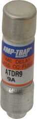 Ferraz Shawmut - 300 VDC, 600 VAC, 9 Amp, Time Delay General Purpose Fuse - Clip Mount, 1-1/2" OAL, 100 at DC, 200 at AC kA Rating, 13/32" Diam - Apex Tool & Supply