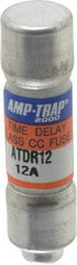 Ferraz Shawmut - 300 VDC, 600 VAC, 12 Amp, Time Delay General Purpose Fuse - Clip Mount, 1-1/2" OAL, 100 at DC, 200 at AC kA Rating, 13/32" Diam - Apex Tool & Supply