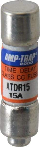 Ferraz Shawmut - 300 VDC, 600 VAC, 15 Amp, Time Delay General Purpose Fuse - Clip Mount, 1-1/2" OAL, 100 at DC, 200 at AC kA Rating, 13/32" Diam - Apex Tool & Supply