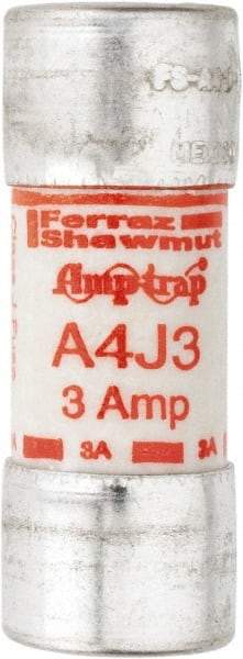 Ferraz Shawmut - 300 VDC, 600 VAC, 3 Amp, Fast-Acting General Purpose Fuse - Clip Mount, 2-1/4" OAL, 100 at DC, 200 at AC kA Rating, 13/16" Diam - Apex Tool & Supply