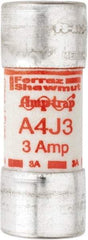 Ferraz Shawmut - 300 VDC, 600 VAC, 3 Amp, Fast-Acting General Purpose Fuse - Clip Mount, 2-1/4" OAL, 100 at DC, 200 at AC kA Rating, 13/16" Diam - Apex Tool & Supply