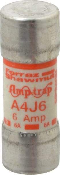 Ferraz Shawmut - 300 VDC, 600 VAC, 6 Amp, Fast-Acting General Purpose Fuse - Clip Mount, 2-1/4" OAL, 100 at DC, 200 at AC kA Rating, 13/16" Diam - Apex Tool & Supply