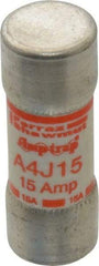 Ferraz Shawmut - 300 VDC, 600 VAC, 15 Amp, Fast-Acting General Purpose Fuse - Clip Mount, 2-1/4" OAL, 100 at DC, 200 at AC kA Rating, 13/16" Diam - Apex Tool & Supply