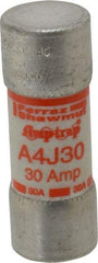 Ferraz Shawmut - 300 VDC, 600 VAC, 30 Amp, Fast-Acting General Purpose Fuse - Clip Mount, 2-1/4" OAL, 100 at DC, 200 at AC kA Rating, 13/16" Diam - Apex Tool & Supply