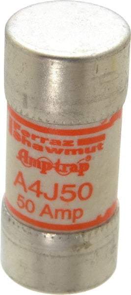 Ferraz Shawmut - 300 VDC, 600 VAC, 50 Amp, Fast-Acting General Purpose Fuse - Clip Mount, 2-3/8" OAL, 100 at DC, 200 at AC kA Rating, 1-1/16" Diam - Apex Tool & Supply