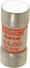 Ferraz Shawmut - 300 VDC, 600 VAC, 50 Amp, Fast-Acting General Purpose Fuse - Clip Mount, 2-3/8" OAL, 100 at DC, 200 at AC kA Rating, 1-1/16" Diam - Apex Tool & Supply