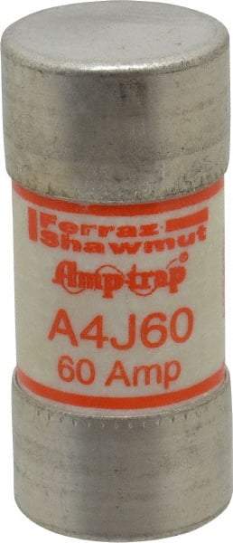Ferraz Shawmut - 300 VDC, 600 VAC, 60 Amp, Fast-Acting General Purpose Fuse - Clip Mount, 2-3/8" OAL, 100 at DC, 200 at AC kA Rating, 1-1/16" Diam - Apex Tool & Supply