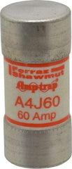 Ferraz Shawmut - 300 VDC, 600 VAC, 60 Amp, Fast-Acting General Purpose Fuse - Clip Mount, 2-3/8" OAL, 100 at DC, 200 at AC kA Rating, 1-1/16" Diam - Apex Tool & Supply