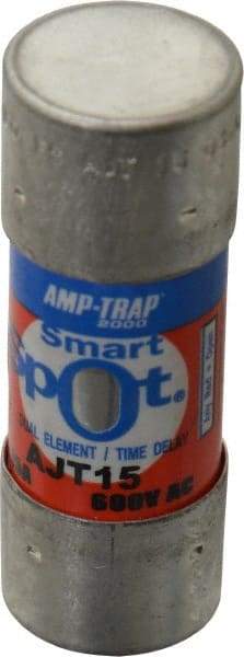 Ferraz Shawmut - 500 VDC, 600 VAC, 15 Amp, Time Delay General Purpose Fuse - Clip Mount, 2-1/4" OAL, 100 at DC, 200 at AC, 300 (Self-Certified) kA Rating, 13/16" Diam - Apex Tool & Supply